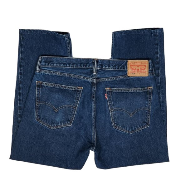 MEN'S LEVI'S 505 REGULAR FIT DARK WASH JEANS (36 X 29) - Picture 7 of 12